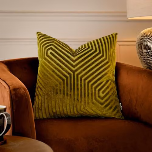 Paoletti Evoke Square Velvet Cushion in Green, W/D/H: 55 x 55 x 55 cm – 4