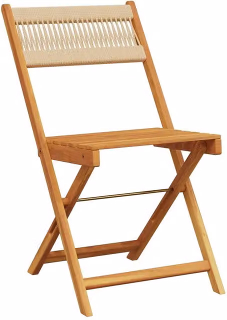 Berkfield Home Beautiful Set of 4 Folding Garden Chairs in Beige Solid Acacia Wood