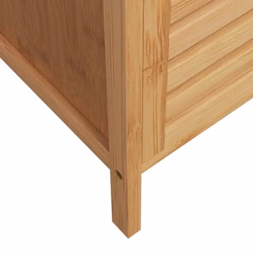 vidaXL Bamboo Bathroom Cabinet in Brown with Hinged Doors and Internal Shelves, W/D/H: 33 x 33 x 87 cm – 3