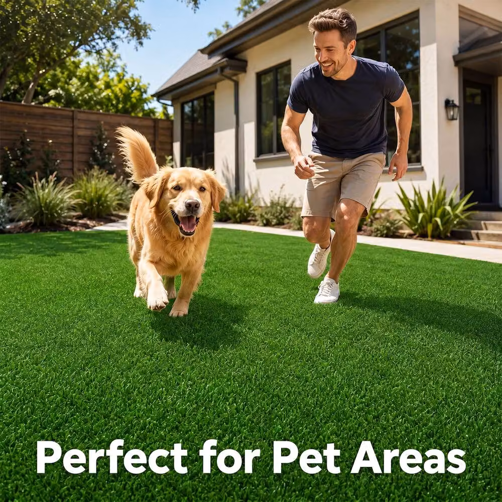 Costway Green Artificial Turf Rug Synthetic Lawn and Dog Potty Pad, W: 5 m, D: 1 m – 8