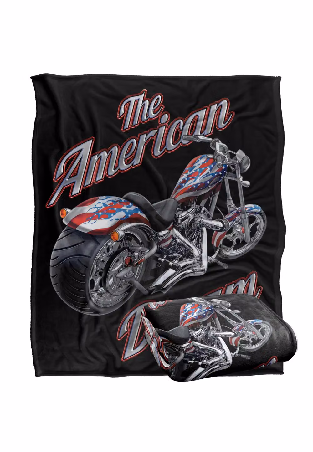 JQ Licensing James Piazza The American Dream Motorcycle Super Soft Fleece Throw Blanket, White, W/D/H: 152 x 127 cm – 7