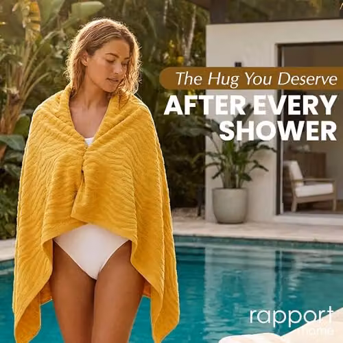 Rapport Home Safari 2-Pack Mustard Yellow Cotton Bath Towels, W/H: 70 x 120 cm – 4