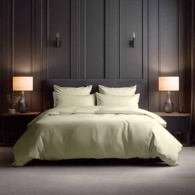 Snug City Luxury 400TC Cotton Mako Satin Duvet Cover and Pillowcase Set in Beige, Super King, 200 x 200 cm – 1