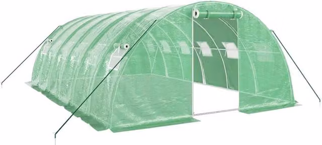 Berkfield Home Green Steel Frame Freestanding Greenhouse with W/D/H: 6 x 4 x 2 m – 1