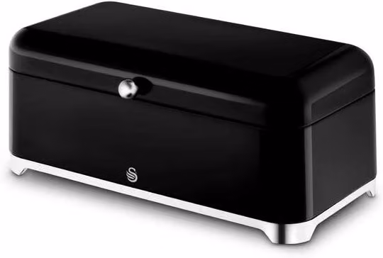 Swan Solace Bread Bin in Black Stainless Steel – 1