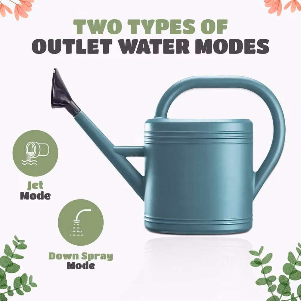 Keplin 5L Plastic Watering Can with Stainless Steel Sprinkler Rose, Green – 5