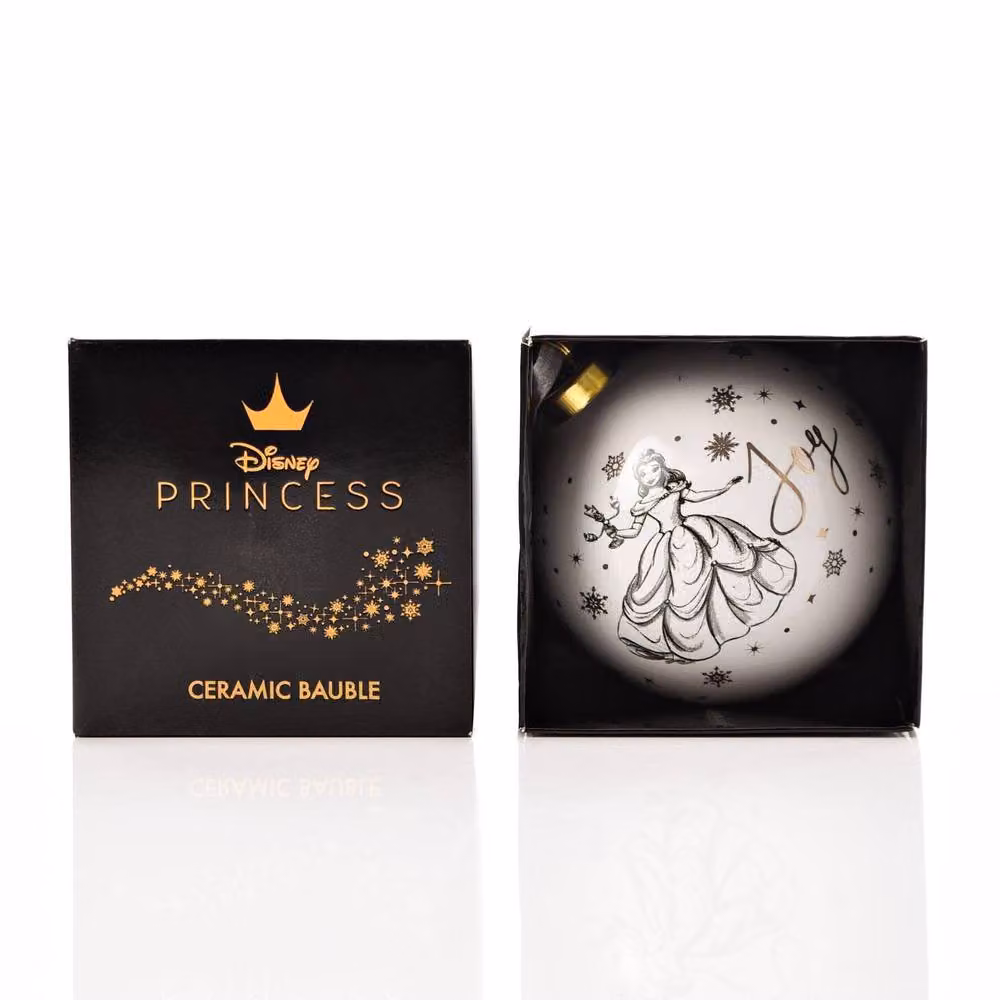 Disney Ceramic Belle Round Christmas Bauble in Multicolour – 2