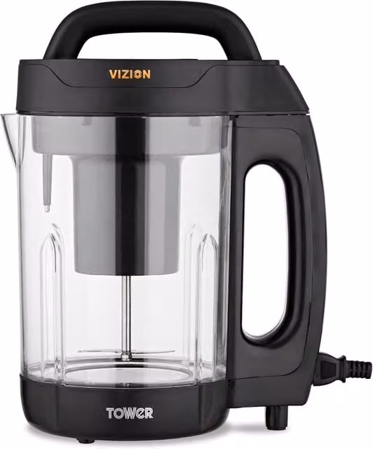 Tower Vizion Soup Maker, 1.6L, Black and Transparent