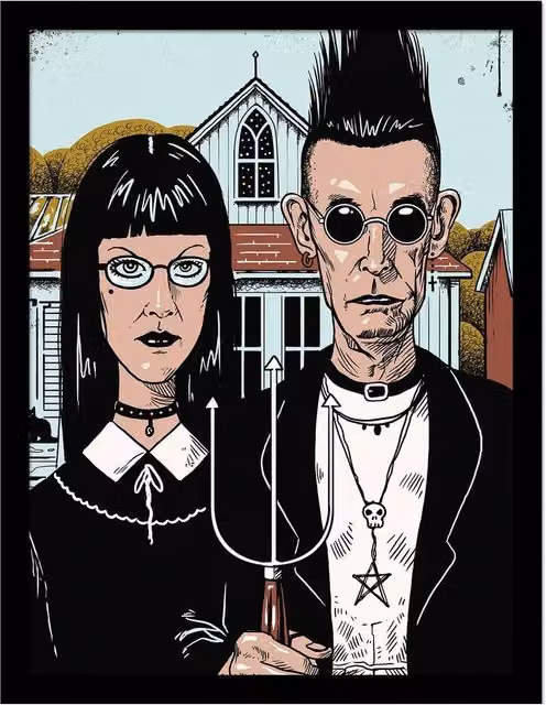 Vincent Trinidad American Goth Framed Multicolour Paper Poster