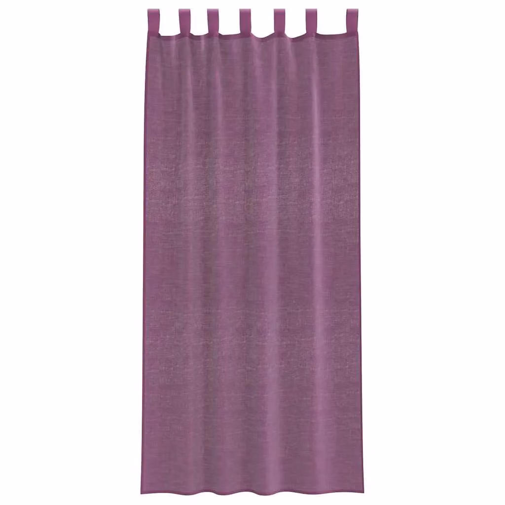 Berkfield Home Purple Voile Fabric Curtains with Rod Pockets, 2 Pack – 4