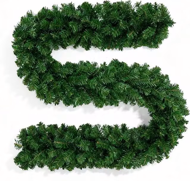 Shatchi 2.7m Green Christmas Garland with Foliage and Leaves