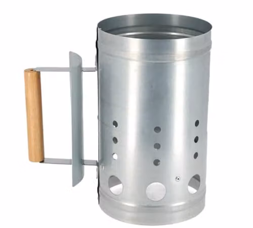 Esschert Design Metal Charcoal Starter Lighter in Black and Silver