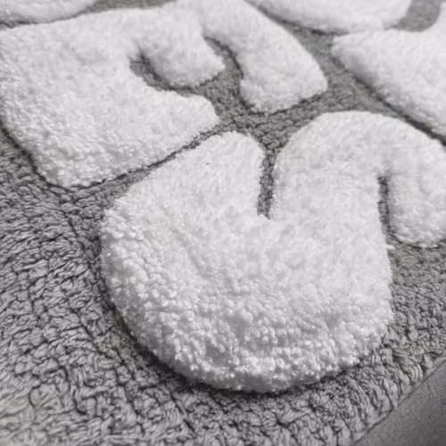 Mooky Mats Good Vibes Slogan Bath Mat, Grey, W: 50 cm, D: 80 cm – 3
