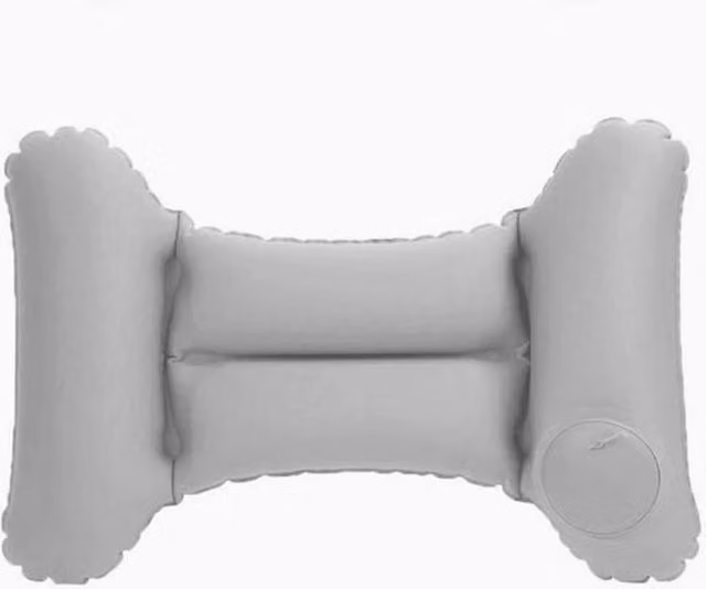 Quipulse H-Shaped Contoured Inflatable Lumbar Back Cushion in Grey – 1