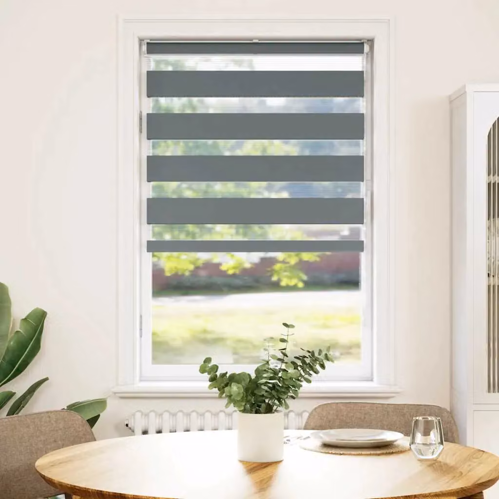 Berkfield Home Zebra Blind in Dark Grey, W: 75 cm, H: 150 cm – 2