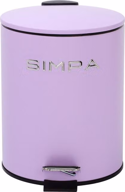 Simpa 5L Slim Soft-Closing Pedal Dustbin in Purple