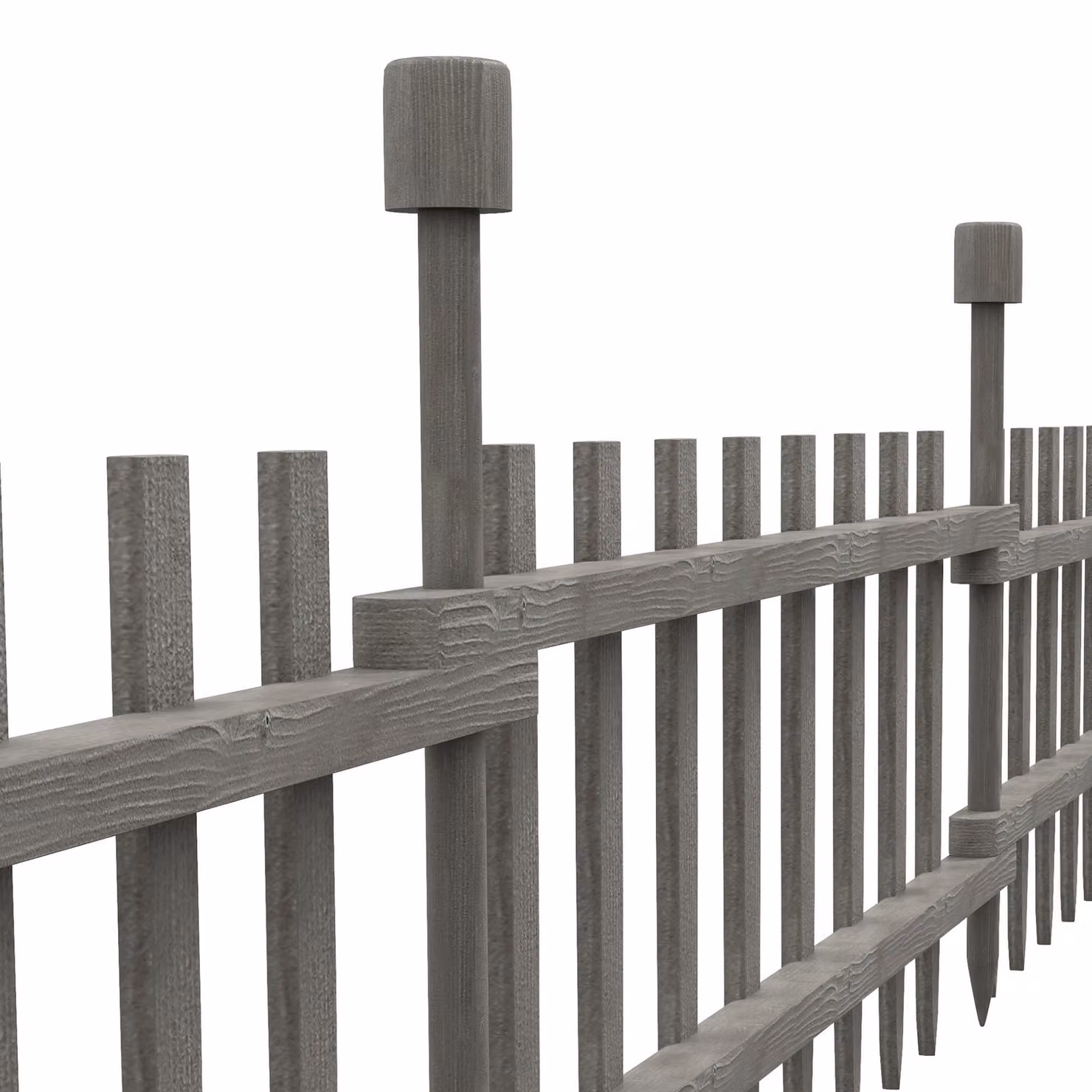 Outsunny 4-Piece Grey Wooden Garden Fencing Landscape Edging – 6
