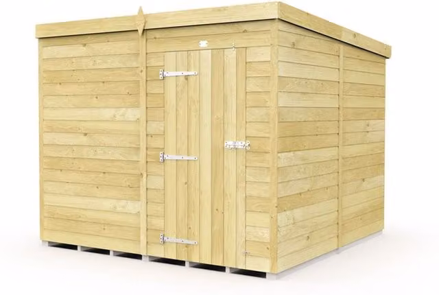 Buttercup Farm Brown Pent Shed with Single Door and No Windows, L231 x W243 x H201 cm