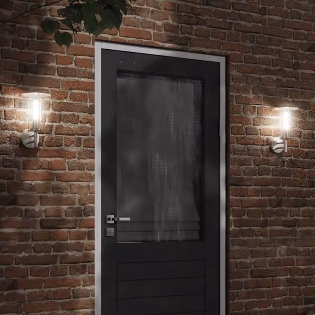 Berkfield Home Set of 2 Silver Stainless Steel Outdoor Wall Lights for Garden and Wall – 1