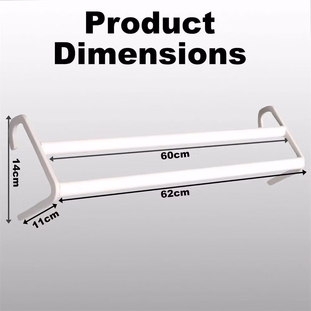 Havendro Twin Pack 2 Bar Radiator Airer Towel Drying Rack in White, W: 110 cm, D: 15 cm – 2