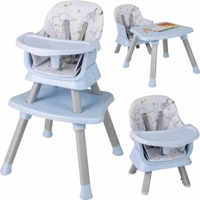 COSTWAY Multifunctional Baby High Chair - Blue
