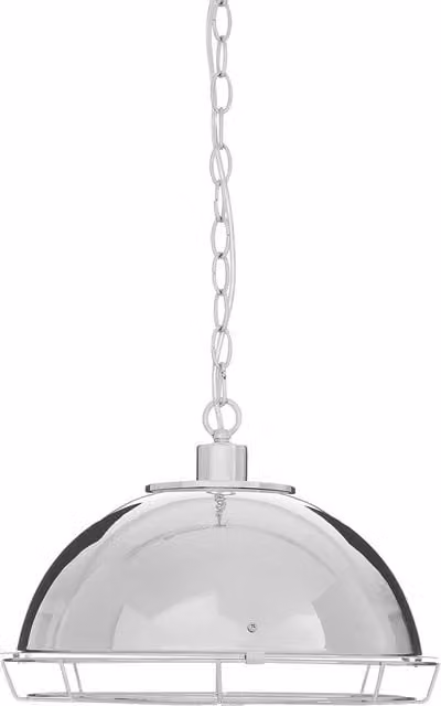 Orsina Chrome Industrial Dome Pendant Light in Silver