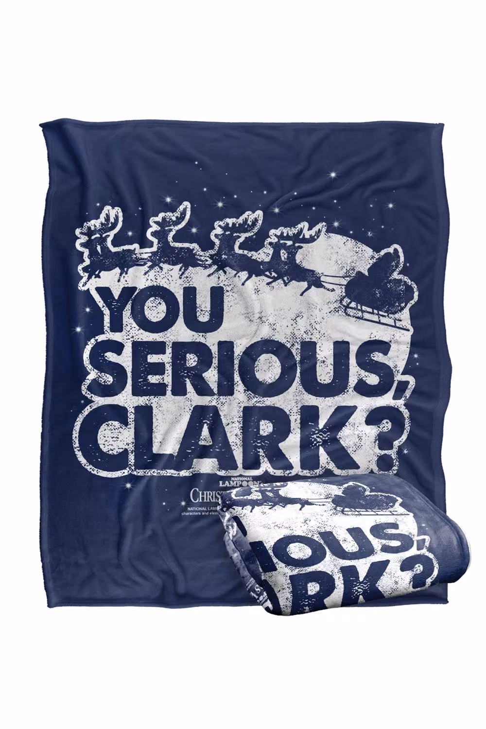 Warner Bros. Christmas Vacation You Serious Clark? Silky Touch Super Soft Fluffy Polyester Throw, Blue Multicolour, Large – 2