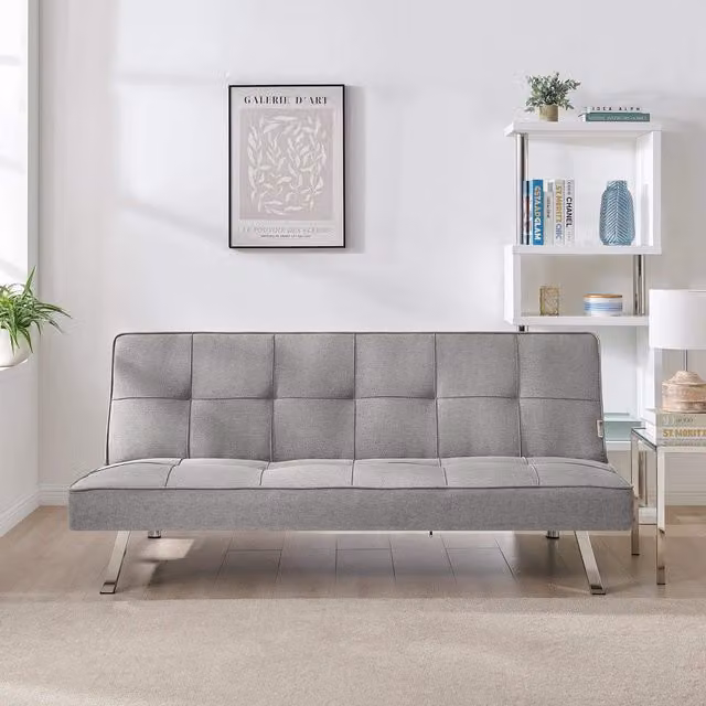 Bravich LTD 3 Seater Click Clack Fabric Sofa Bed in Grey