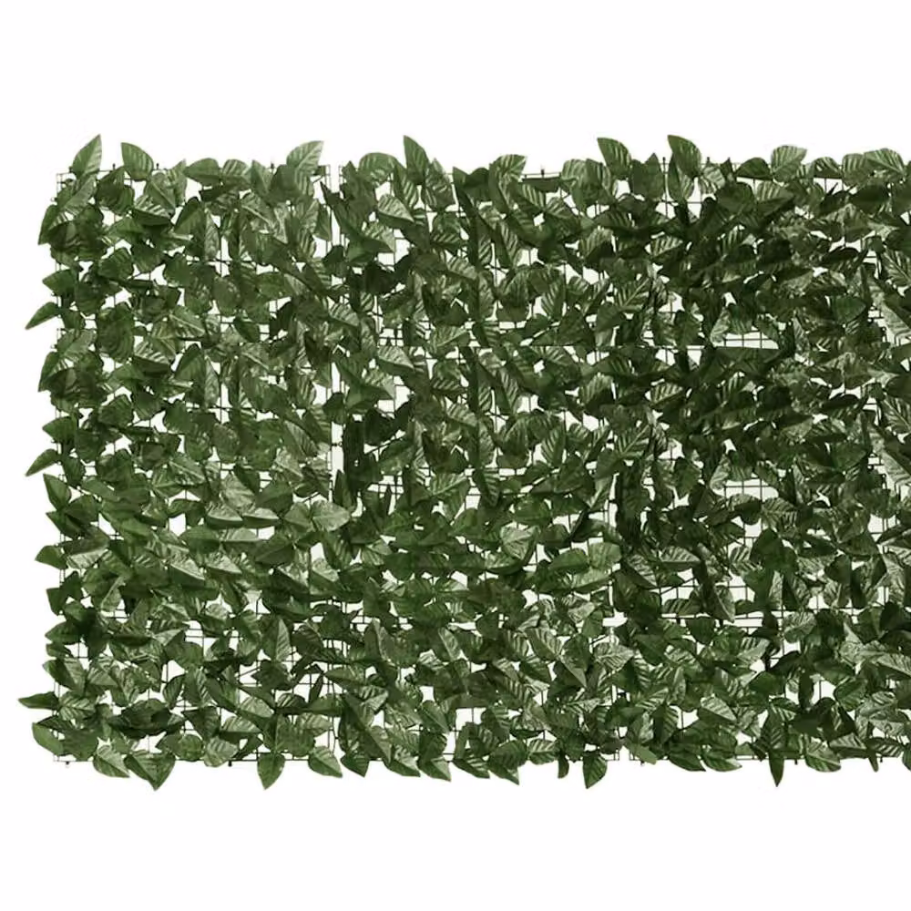 Berkfield Home Semi-Transparent Artificial Hedge Balcony Screen with Dark Green Leaves, W: 200 cm, H: 100 cm – 3