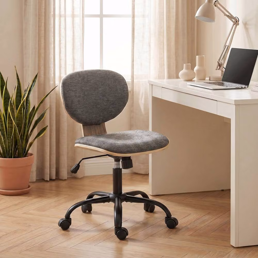 STILVORA Grey Fabric Office Task Chair with 360 Degree Swivel and Rocking Function – 2
