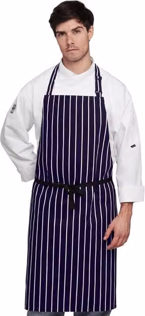 Dennys Women's Cotton Striped Butchers Apron, Pack of 2, Navy Blue – 1