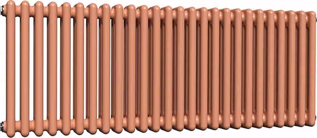 Lux Heat Horizontal 3 Column Steel Radiator in Orange, W: 119 cm, H: 50 cm, D: 5 cm