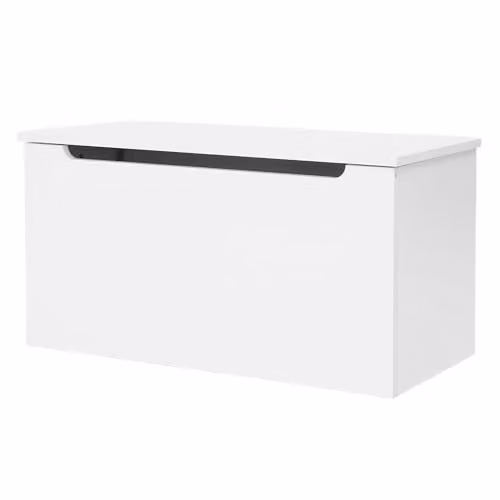 Core Products Freya Wooden Storage Chest Ottoman in White with Gas Strut Lid, W/D/H: 80 x 41.1 x 38 cm