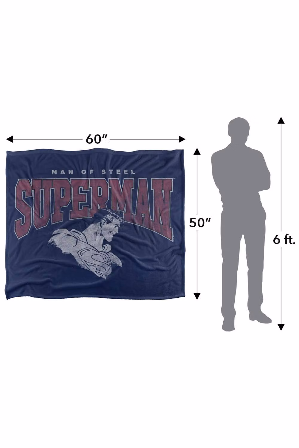 Warner Bros. Superman Super College Silky Touch Super Soft Fleece Throw Blanket, Multicolour, W/D/H: 152.0 x 127.0 x 127.0 cm – 6