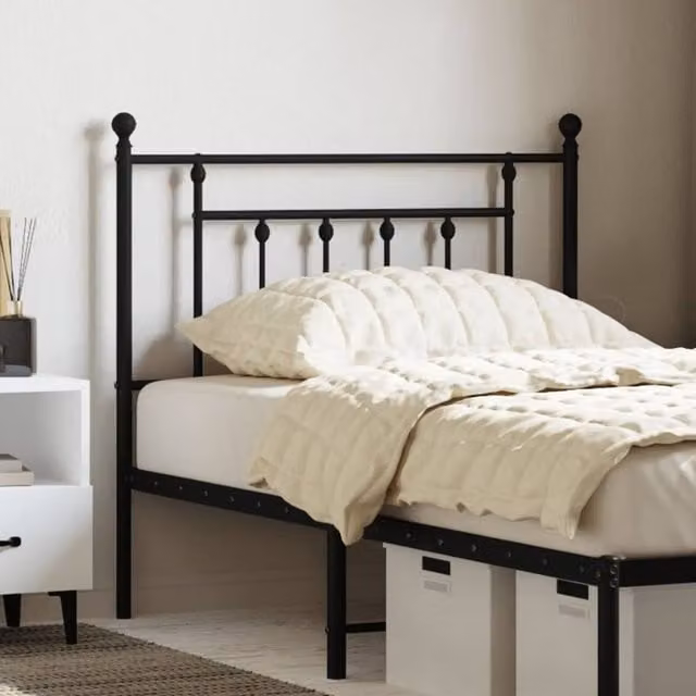 Berkfield Home Classic Metal Headboard in Black, 90 cm