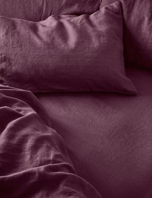 Piglet In Bed Linen Rich Fitted Sheet, Dark Purple, W/D: 200 x 200 cm