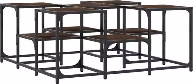 Berkfield Home Square Coffee Table in Brown Oak, W/D/H: 91 x 91 x 40 cm – 1