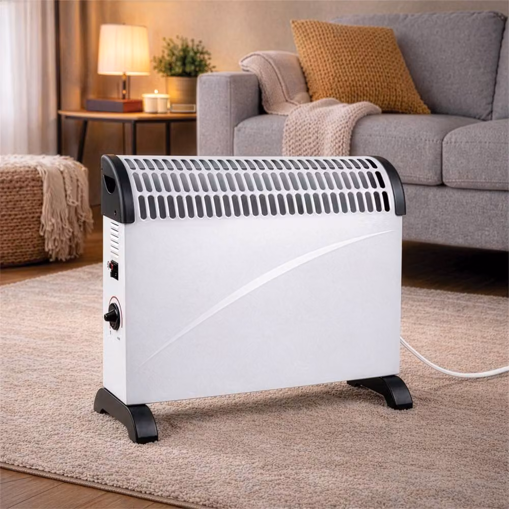Prem-i-air 2kW Freestanding Convector Heater with Thermostat and Overheat Protection, White – 2