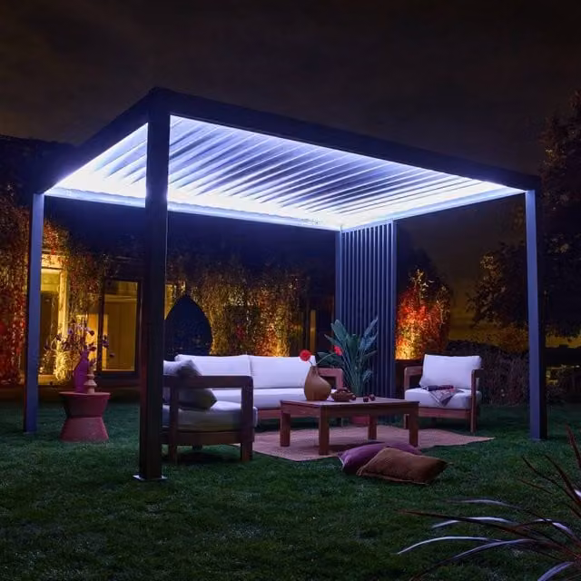 Sweekeet Dark Grey Aluminium Vertical Louver Panel 100 cm for Triomphe Pergola – 1
