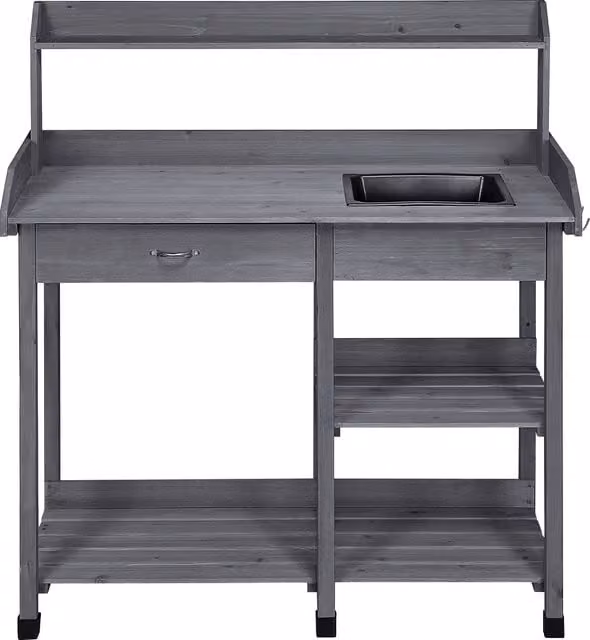 Yaheetech Grey Wooden Garden Potting Table