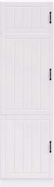 Berkfield Home Lucca White Kitchen Cupboard in Engineered Wood W/D/H: 60.0 x 20.0 x 207.0 cm