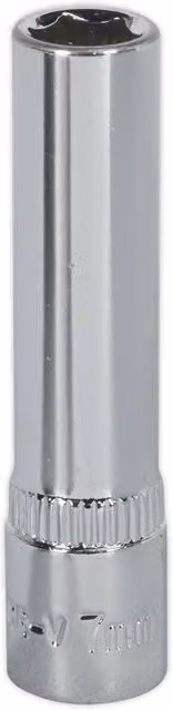 Loops 7mm Deep Drive Socket 1/4 inch Square Drive Forged Steel in Silver Chrome Vanadium – 1