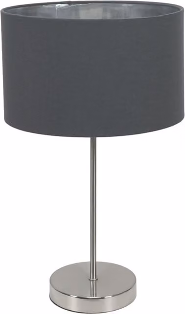 Charlie Chrome Stem Table Lamp in Charcoal with Chrome Inner Shade and Bulb