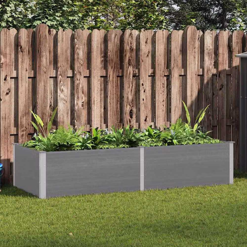 Berkfield Home Garden Grey WPC and Steel Raised Bed W/D/H: 250 x 100 x 54 cm – 2
