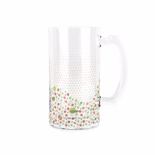 Purely Home Red Dotted Cider Drinker Glass Stein, 450ml