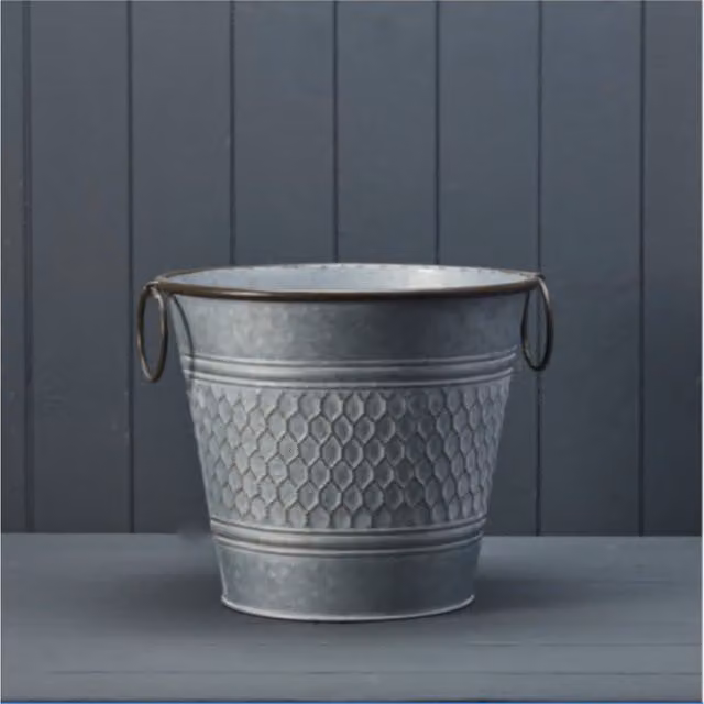 KDMD Grey Geometric Industrial Metal Round Tabletop Honeycomb Planter