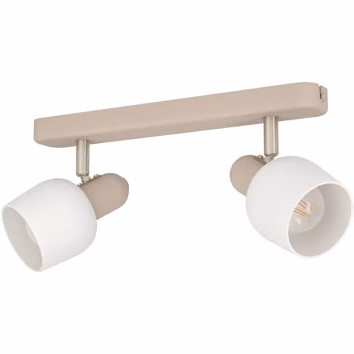 Loops Modern Double Ceiling Spotlight in Silver and Black Metal – 2