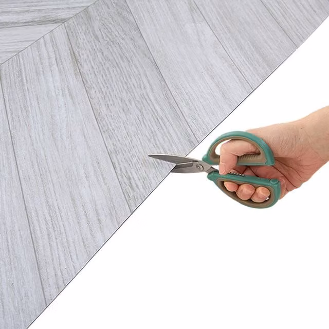 Kidkid Self-Adhesive Rustic Wood Look Plank Flooring Sticker in Grey