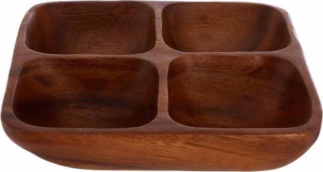 Orsina Kora Four Section Solid Wood Serving Dish in Brown – 5