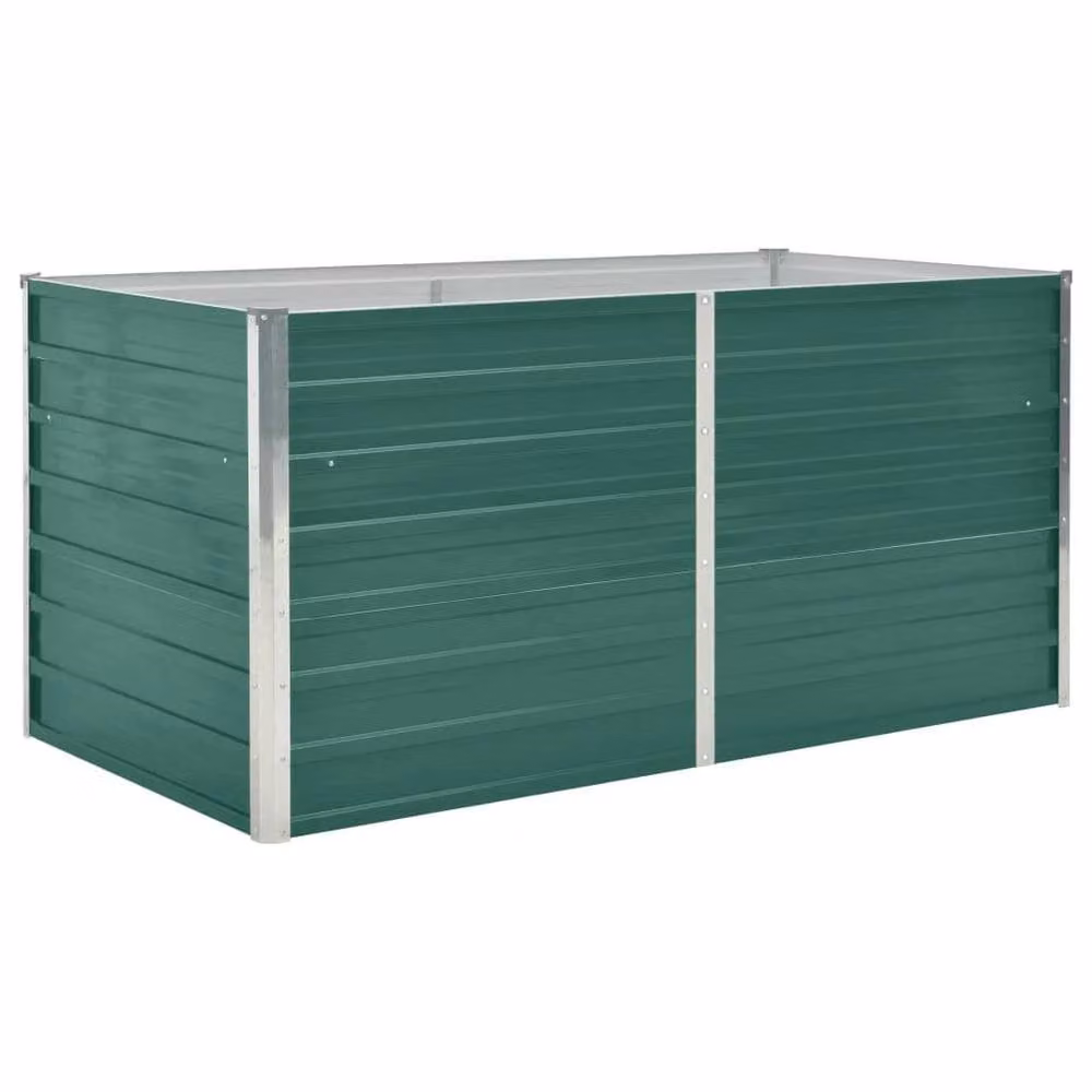 Berkfield Home Raised Garden Bed in Green Galvanised Steel, W: 160 cm, D: 80 cm, H: 77 cm – 2